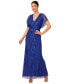 ფოტო #3 პროდუქტის Petite Sequin Mesh Capelet-Sleeve Gown