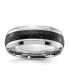 ფოტო #1 პროდუქტის Cobalt Hammered Black IP-plated Center Wedding Band Ring