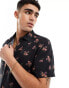 ASOS DESIGN relaxed shirt in a dark base floral