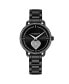 Women's Black Case and Bracelet, Crystal Studded Black Dial Watch