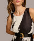Фото #6 товара Women's Brush-Stroke Belted Midi Dress