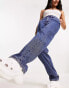 Weekday Rowe extra high waist straight leg jeans in nobel blue