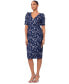 ფოტო #3 პროდუქტის Women's V-Neck Short-Sleeve Lace Midi Dress