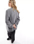 Y.A.S ruched sleeve stand alone blazer in grey grau, S - фото #3