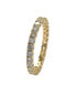 Suzy Levian Sterling Silver Cubic Zirconia Pave U Shape Setting Eternity Band Ring