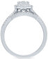 Diamond Square Halo Cluster Bridal Set (1/2 ct. t.w.) in 14k White Gold