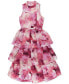 Фото #2 товара Big Girls Floral-Print Organza Tiered Maxi Dress