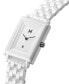 ფოტო #2 პროდუქტის Women's Signature Square White Ceramic Bracelet Watch 26mm