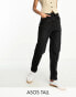 ASOS DESIGN Tall high rise relaxed mom jeans in black Черный, EU 44 L36 - фото #1