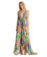 Фото #3 товара Women's Maxi Tropical Print Halterneck Dress