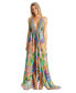 Women's Maxi Tropical Print Halterneck Dress