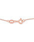 Macy's diamond Overlap Heart 18" Pendant Necklace (1/10 ct. t.w.) in 14k Rose Gold-Plated Sterling Silver