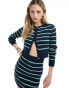 ASOS DESIGN knitted cardigan in navy stripe co-ord