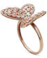 ფოტო #4 პროდუქტის Cubic Zirconia Baguette Butterfly Ring (1-1/2 ct. t.w.) In Sterling Silver or 18K Rose Gold over Sterling Silver