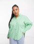 Фото #1 товара Pieces Curve loose shirt in green