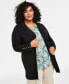 ფოტო #1 პროდუქტის Plus Size Open-Front Long-Sleeve Cardigan, Created for Macy's