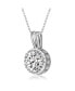Фото #2 товара Sterling Silver White Gold Plated Round-cut Cubic Zirconia Stud Necklace
