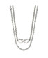 Фото #1 товара Chisel polished Double Hearts on 18 inch 2-Strand Cable Chain Necklace