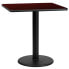Фото #1 товара 30'' Square Mahogany Laminate Table Top With 18'' Round Table Height Base