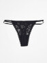 Фото #2 товара Gilly Hicks floral lace strappy thong 3-pack in black