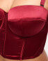 Фото #3 товара ASOS DESIGN Fuller Bust satin padded underwire corset with detachable straps in red