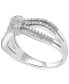 ფოტო #3 პროდუქტის Diamond Knot Statement Ring (1/6 ct. t.w.) in Sterling Silver