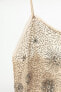 Фото #5 товара Платье из крепа с вышивкой и бусинами ZARA