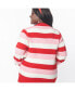 ფოტო #2 პროდუქტის Plus Size Pink & Red Striped Crochet Hearts Cardigan