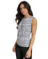 ფოტო #3 პროდუქტის Women's Printed Sleeveless Pleat-Neck Top