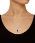 Фото #2 товара Macy's amethyst (1-1/5 ct. t.w.) & Diamond (1/6 ct. t.w.) Oval Halo 18" Pendant Necklace in Sterling Silver (Also in Citrine, Garnet, Peridot, & Blue Topaz)
