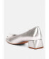 Laga metallic low block heel ballerinas