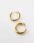 Фото #6 товара Orelia 18k gold plated chubby mid size hoop earrings