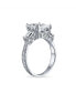 ფოტო #2 პროდუქტის Antique Style 3CT CZ Baguette Side Stones Solitaire Square Brilliant Princess Cut Engagement Ring For Women Milgrain Filigree Band Sterling Silver