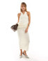 Фото #1 товара ASOS DESIGN drape front midi dress with cross back in cream