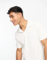 Фото #3 товара ONLY & SONS ribbed oversized polo co-ord in white