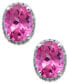 ფოტო #1 პროდუქტის 14k White Gold Pink Topaz (4 ct. t.w.) and Diamond (1/6 ct. t.w.) Stud Earrings