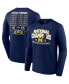 ფოტო #1 პროდუქტის Men's Navy Michigan Wolverines College Football Playoff 2023 National Champions Schedule Long Sleeve T-shirt