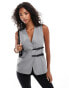 Фото #1 товара ASOS DESIGN longline belted waistcoat in grey