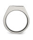 Фото #3 товара Titanium Brushed and Polished Black IP-plated CZ Signet Ring