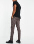 Фото #2 товара Jack & Jones Intelligence slim fit smart jersey trousers in brown check