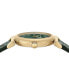 ფოტო #2 პროდუქტის Salvatore Women's Swiss Green Leather Strap Watch 36mm