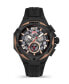 ფოტო #1 პროდუქტის Men's Motore Chronograph Collection Timepiece Black Genuine Leather Strap Watch, 49mm