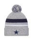 Фото #1 товара Men's Heather Gray Dallas Cowboys Cuffed Knit Hat with Pom