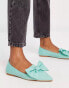 Фото #1 товара ASOS DESIGN Lake bow pointed ballet flats in teal