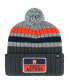 ფოტო #1 პროდუქტის Men's Gray Houston Astros Stack Cuffed Knit Hat with Pom