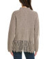 Alashan Cashmere Hadley Mock Shaker Fringe Wool Sweater Women's