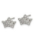 ფოტო #2 პროდუქტის Stainless Steel Polished with CZ Crown Earrings