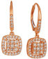 ფოტო #1 პროდუქტის Nude Diamond Pavé Cluster Leverback Drop Earrings (5/8 ct. t.w.) in 14k Rose Gold