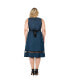 ფოტო #2 პროდუქტის Plus Size Sleeveless A-Line Tencel Denim Dress