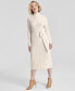 ფოტო #1 პროდუქტის Women's Cashmere Cable-Knit Mock Neck Midi Dress, Created for Macy's